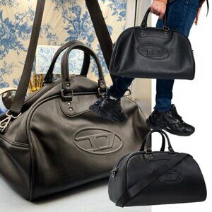 🆕 DIESEL 🧿 NWOT Rinke Meri Faux Leather Duffle Bag, Black